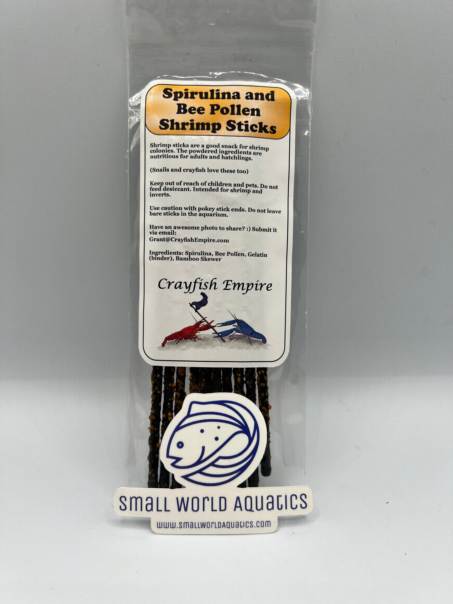 Crayfish Empire - Spirulina and Bee Pollen Shrimp Sticks 6"